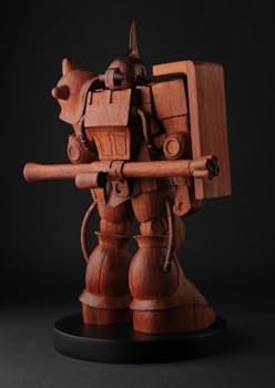 ザク　木彫 機動戦士ガンダムオフィシャル熟練仏師手彫り「木彫シャアザクMS